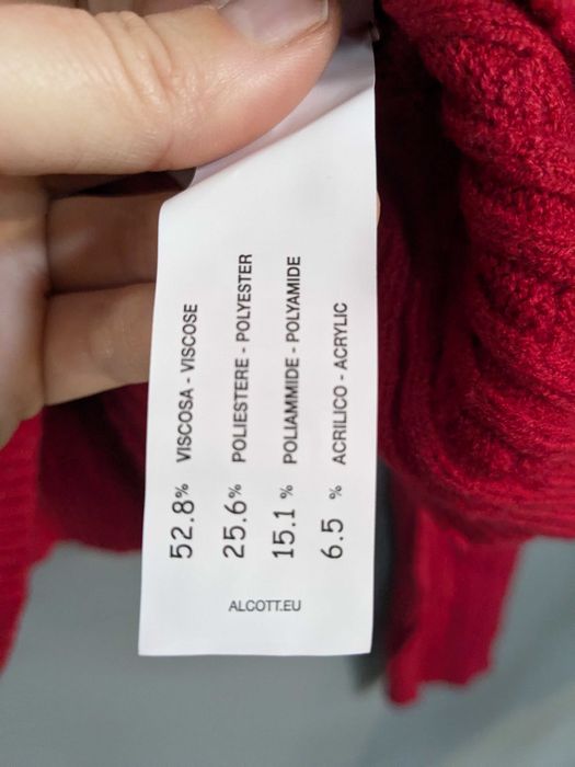 Sweter Alcott z wiskozą czerwony rozm. XL