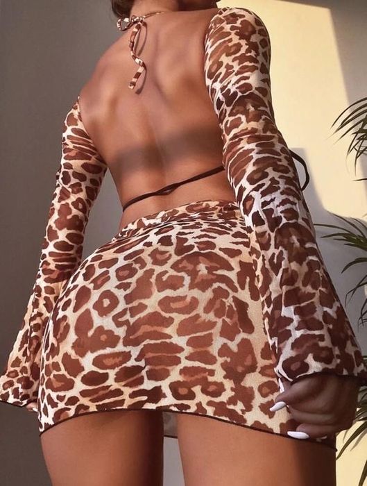 Купальник,комплект леопардовый юбка,трусики, бюстгальтер,костюм