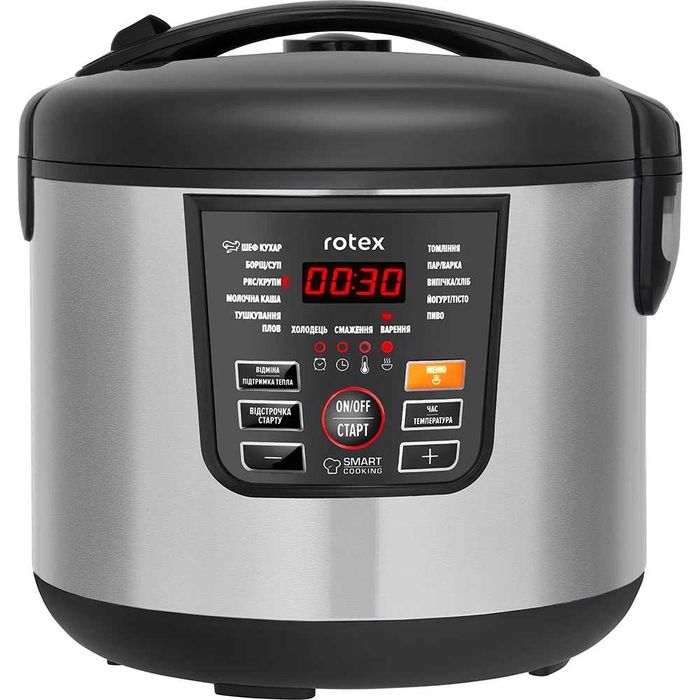 Мультиварка Rotex 5 л, 900 Вт, 3D нагрев, антипригарное покрытие.