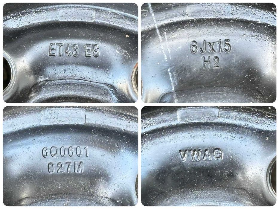 FELGI STAL STALOWE 15 Skoda Seat Audi VW 5x100 6J ET43 / ET38 ORG