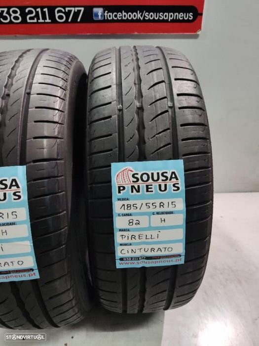 2 pneus semi novos 185-55r15 dunlop - oferta dos portes 80 euros