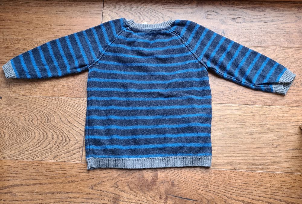 Sweter granatowy w paski bawelna H&M r. 68