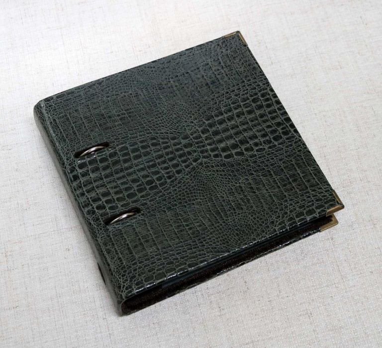 Фотоальбом А5, натуральна шкіра, на арочному механізмі, 40 листів