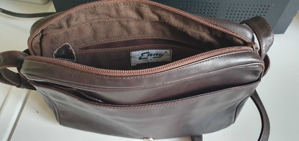 Сумка шкіряна Enny темно-коричнева