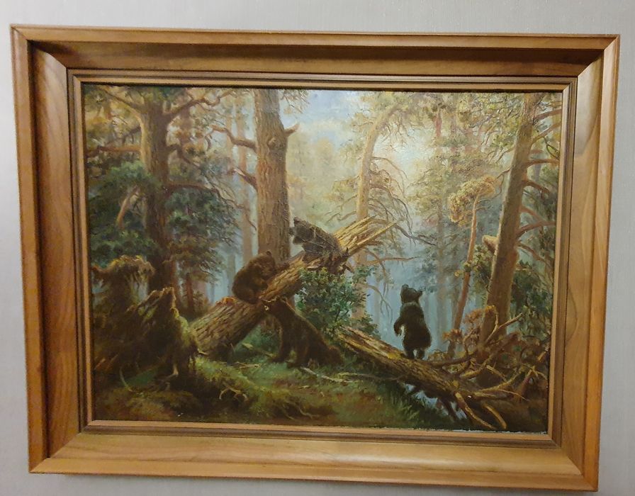 Срочно. Картина маслом " Утро в сосновом бору".