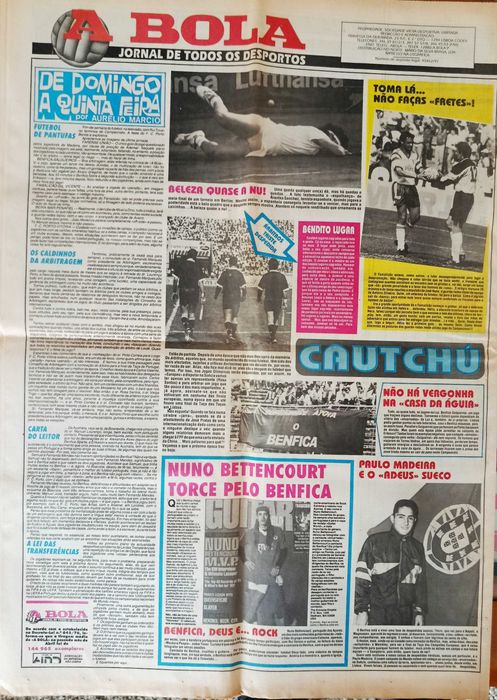 F.C.Porto - Campeão 1991-92 caricaturas - jornal A Bola de maio 1992