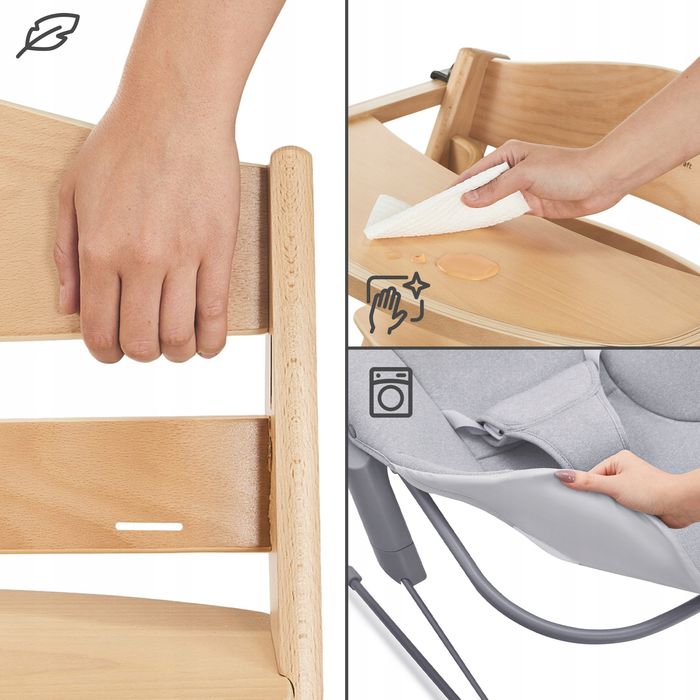 krzesełko do karmienia drewniane 4w1 dla dzieci leżaczek kinderkraft enock