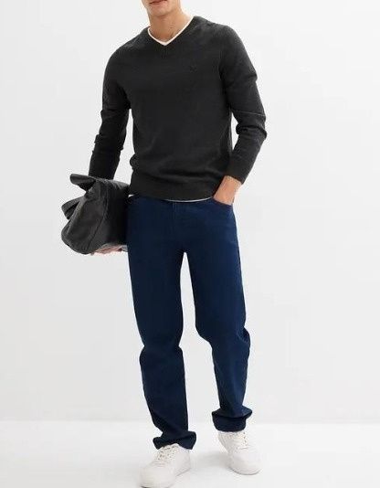 B.P.C sweter dzianinowy męski szary r.XL