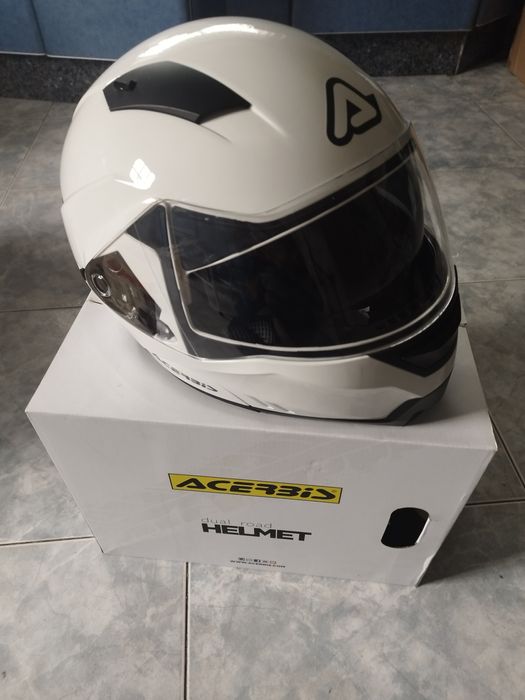Capacete ACERBIS BOX G-348 Branco C/ Equip.  comunicação Bluetooth