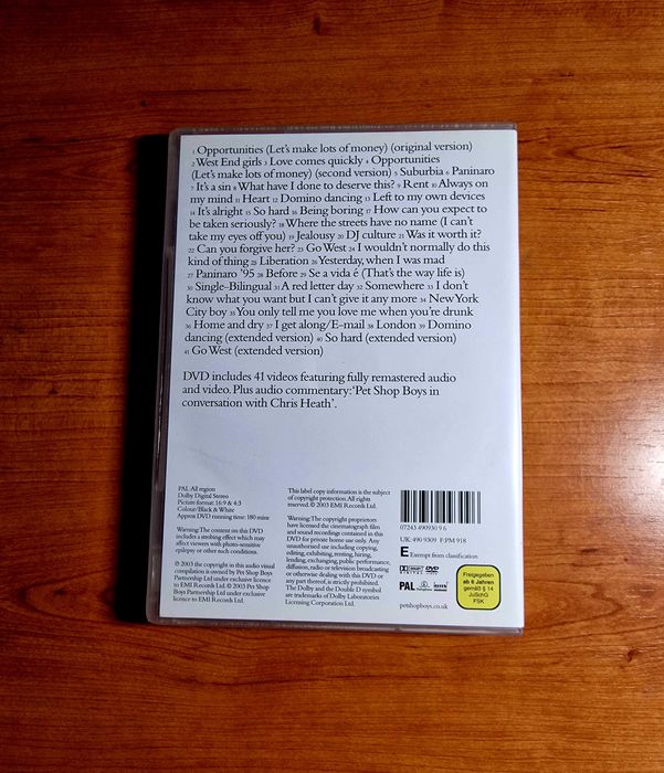 PET SHOP BOYS - PopArt | dvd + Libreto de 44pag. | Os Grandes sucessos