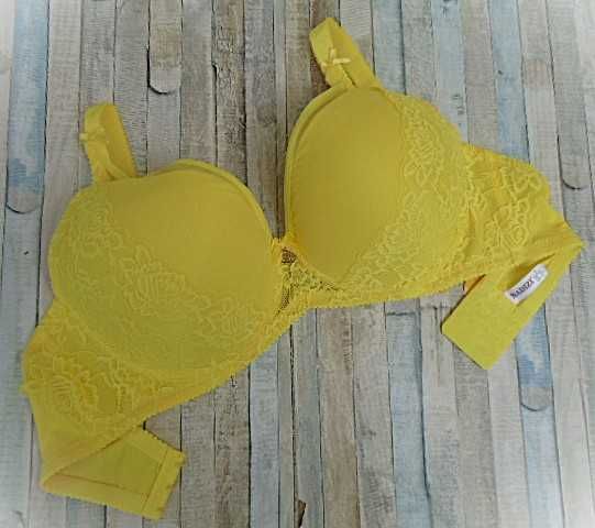 Nadizi / biustonosz koronkowy 105F neonowy usztywniany  na fiszbinach