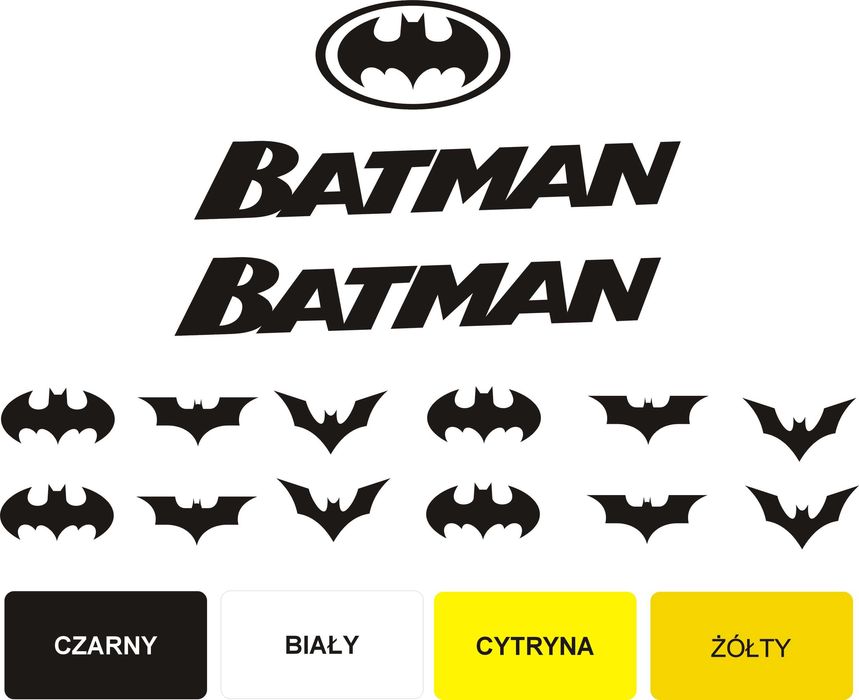 BATMAN NIETOPERZE Naklejki kask rower hulajnoga 160-2B