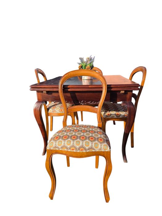 Mesa Jantar Queen Anne 4 Cadeiras