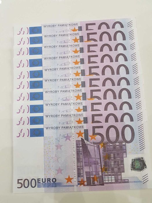 500 EURO plik 100szt. dwustronne edukacja, zabawa+GRATIS