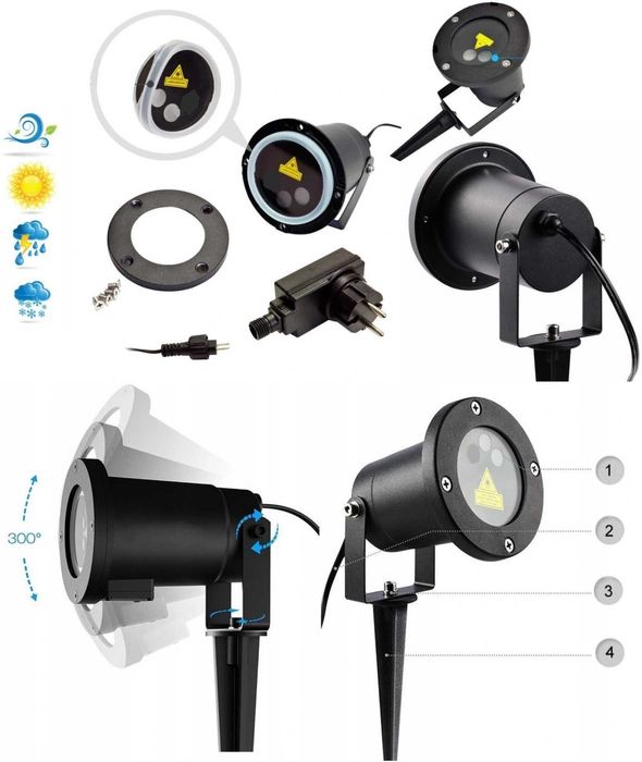 Projektor Laserowy RG Wzory Świąteczny Star Shower Ogrodowy na Prezent