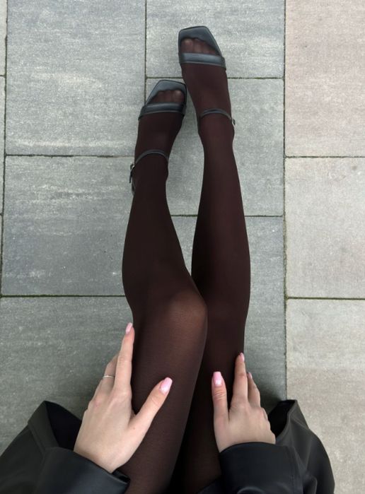 Кольорові колготки бургунді, шоколад, сірі. Акцент до образу