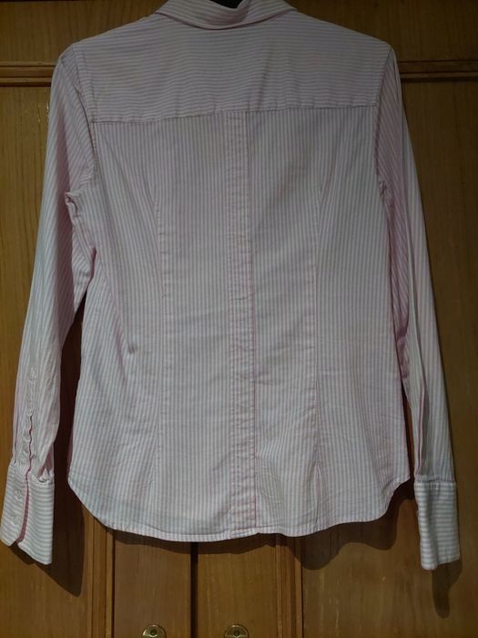 Camisa rosa e branca zara