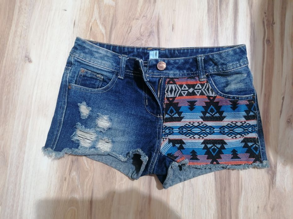 Spodenki jeansowe boho rozm 36