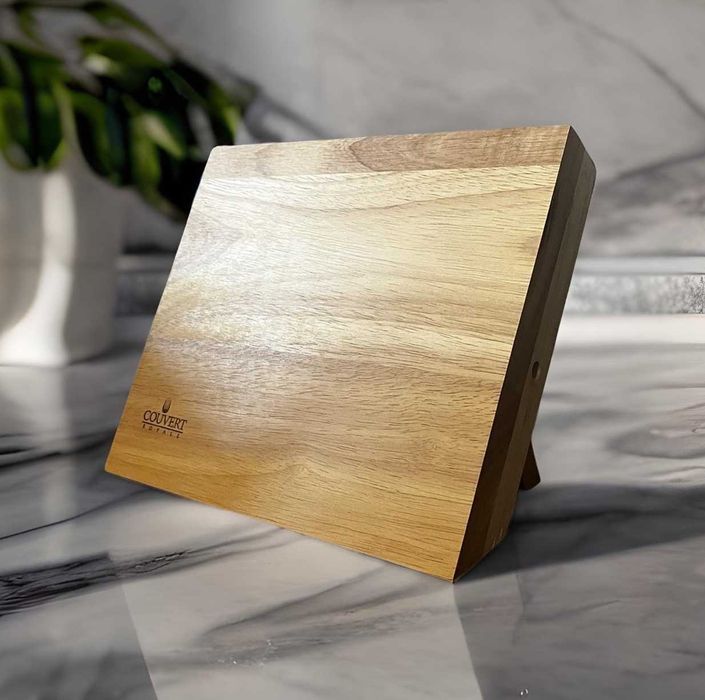 Stojak Na Noże Blok Magnetyczny Ciężki Naturalny Drewno Couvert 21X23