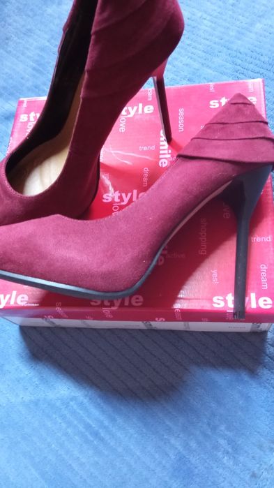 Туфельки жіночі замшеві, каблучок 10 см