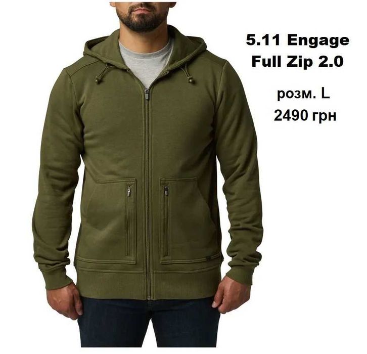 S,M,L - Кофта реглан 5.11 Engage Fleece Full Zip