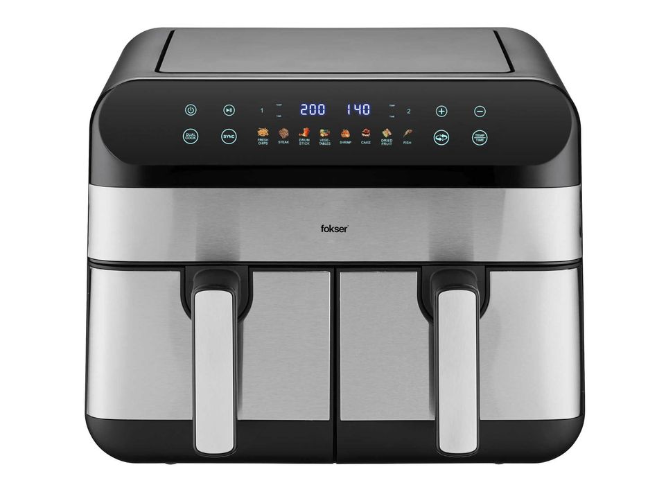 Beztłuszczowa Frytkownica VOKSAR G11 XXL PODWÓJNA 2400W +PRZEPISY