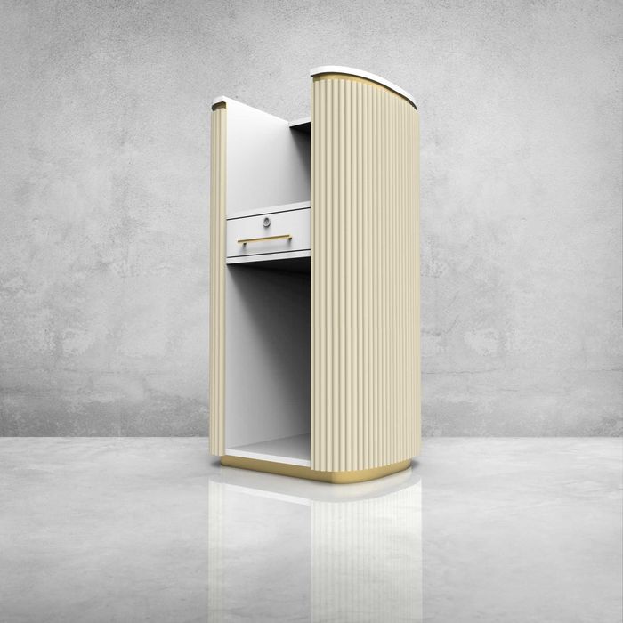 Lada recepcyjna Recepcja Lamele Beżowa Złota 60cm