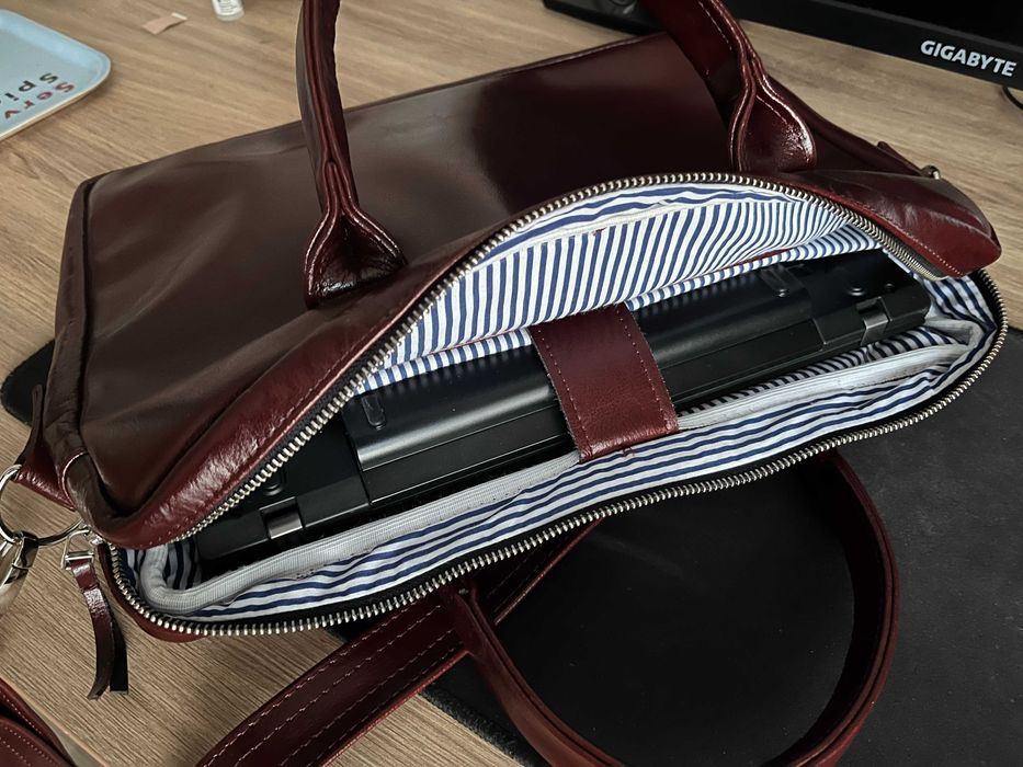Elegancka skórzana męska torba na ramię z paskiem, Miler Menswear