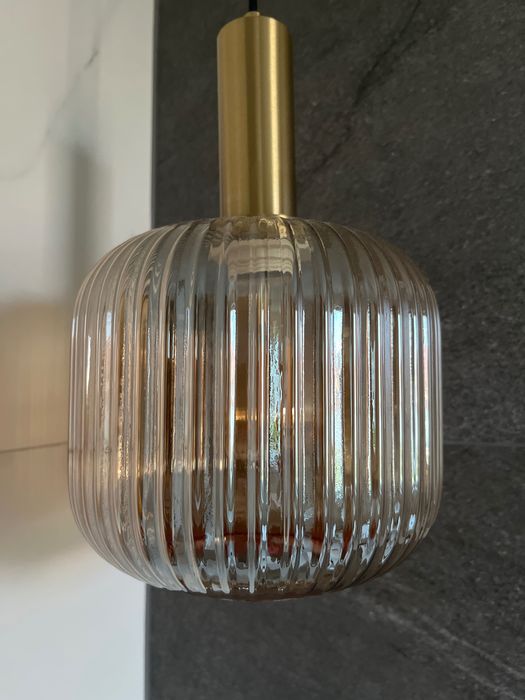 Klosz do lampy wiszącej bursztynowy