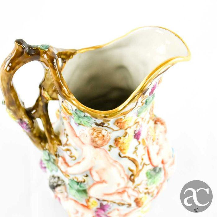 Jarro porcelana espanhola Salvador Mallol, anos 1950 a 1970
