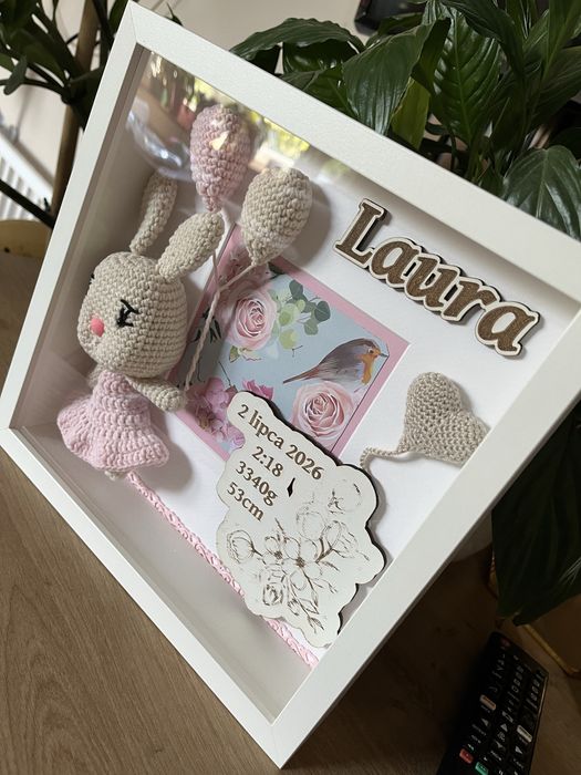 Metryczka personalizowana na szydełku