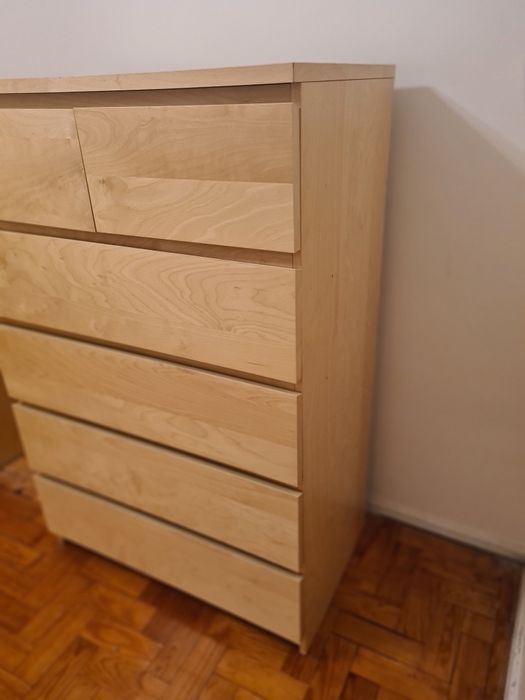 Cómoda MALM c/ 6 gavetas