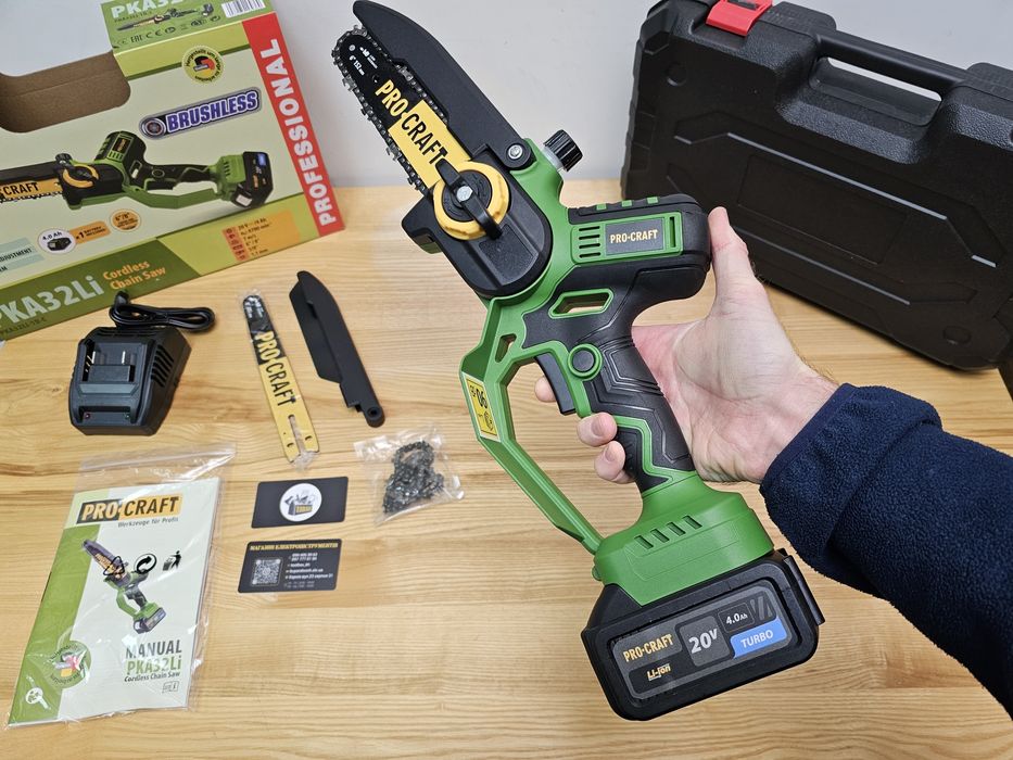 Пила Аккумуляторная ProCraft PKA32 +4.0Ah акб +Кейс 2шины 2цепи