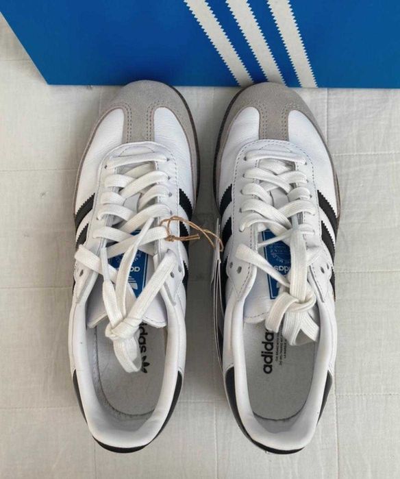 damskie buty Adidas samba biale czarne paski oryginalne modne sneakers
