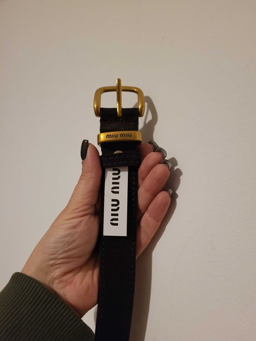 Brązowy zamszowy pasek 115 cm