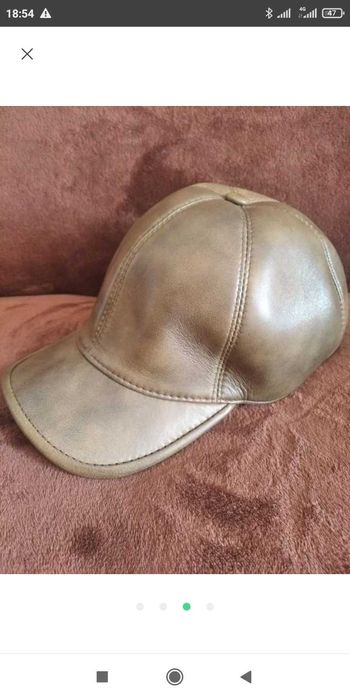 Кожаная кепка  бейсболка ручная работа