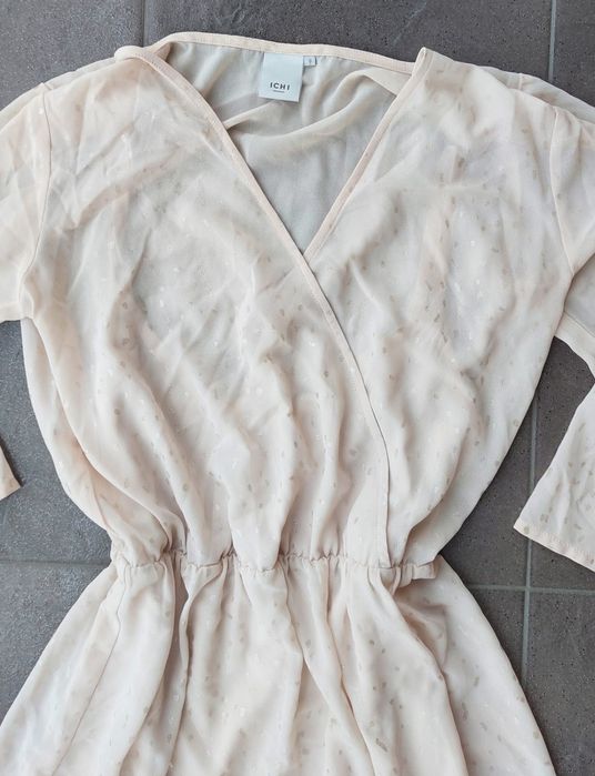 Sukienka mini mgiełka głęboki dekolt S/M