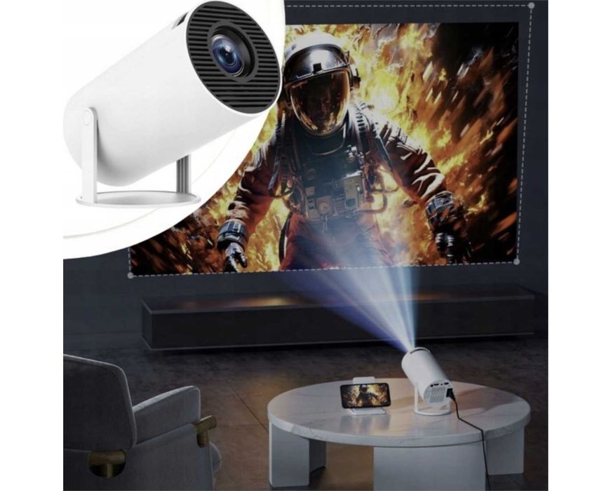 Projektor Rzutnik Przenośny Android Smart Mini TV 4K LED Głośnik WIFI