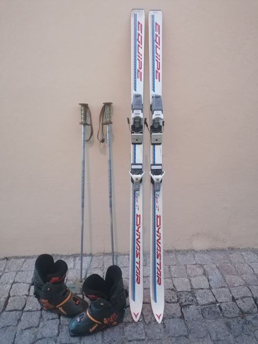 Skis botas stick para esquiar na neve