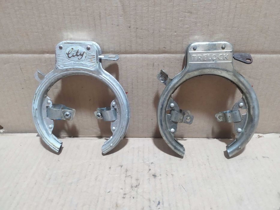 Велозамок на раму скоба, стальной, с  хомутами