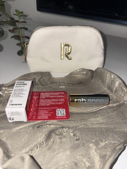 Paco Rabanne czerwona szminka + kosmetyczka