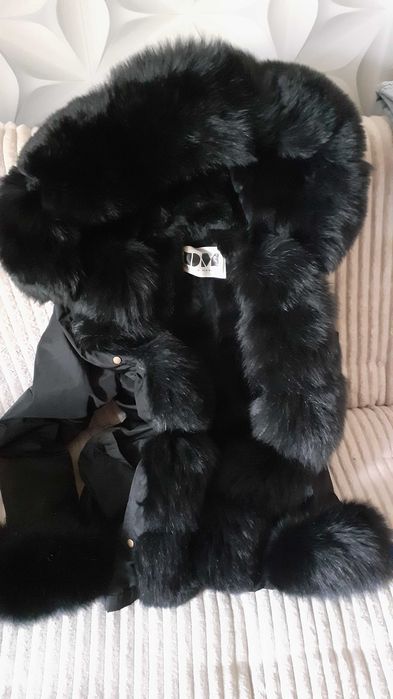 Kurtka parka z futrem lisa