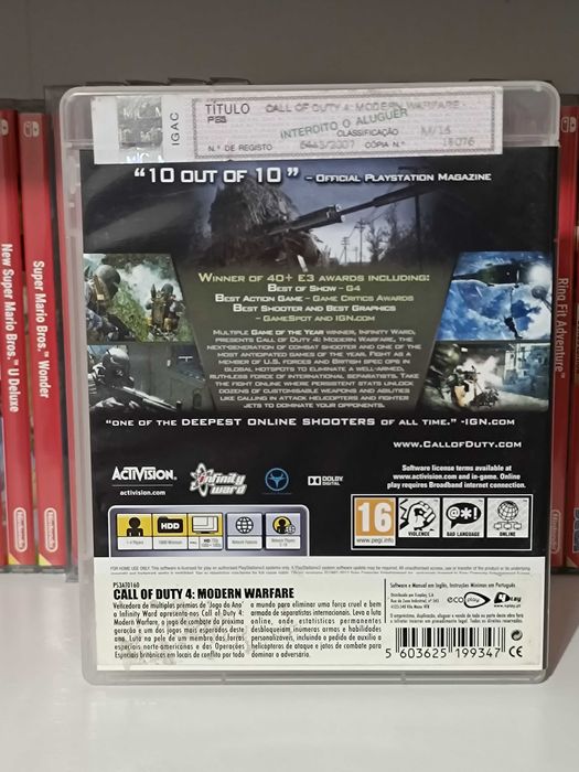 PS3 Jogos Call of Duty 4: Modern Warfare e Darksiders