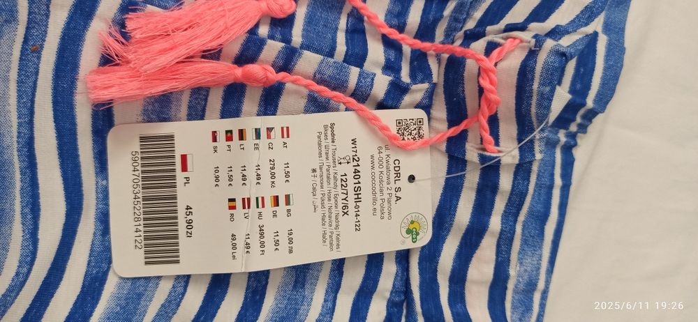 Zestaw t-shirt i spodenki Coccodrillo 122 nowy i bdb