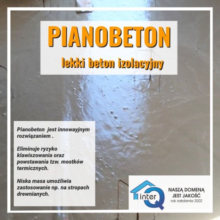 WYLEWKI, anhydrytowe, cementowe, szlichty PIANOBETON, na ogrzewanie