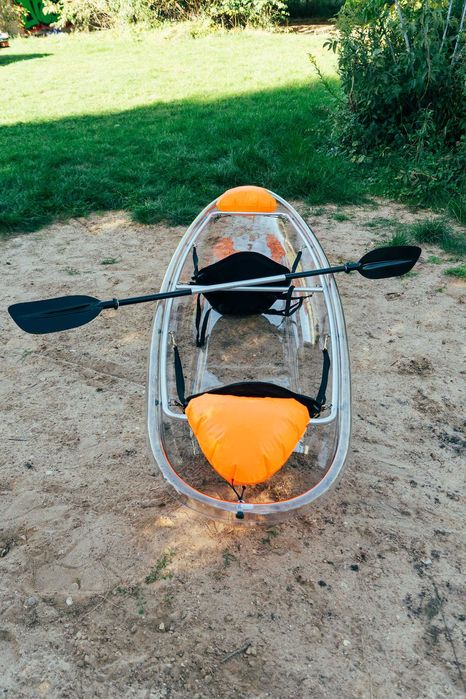 KAJAK KAYAK z przezroczystym dnem łódz wiosła komplet