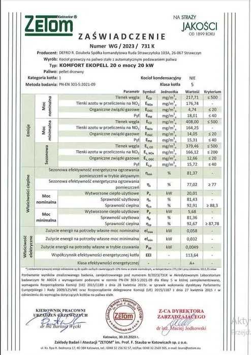 Kocioł, piec na pelet DEFRO Komfort Ekopell z Ecodesign 20kw
