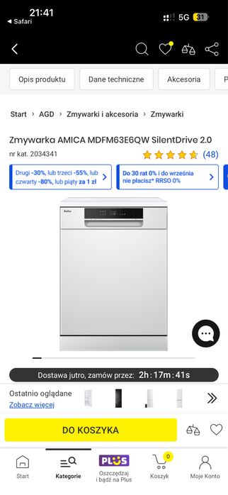 Zmywarka wolnostojąca Amica