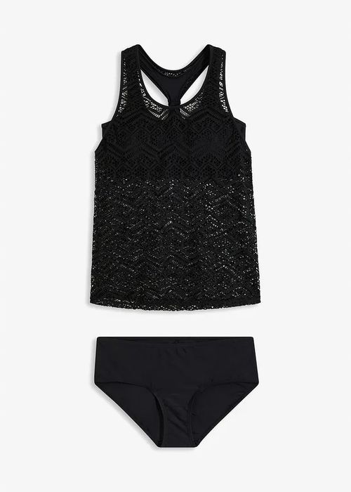 B.P.C. tankini ażurowe czarne z figami 52.
