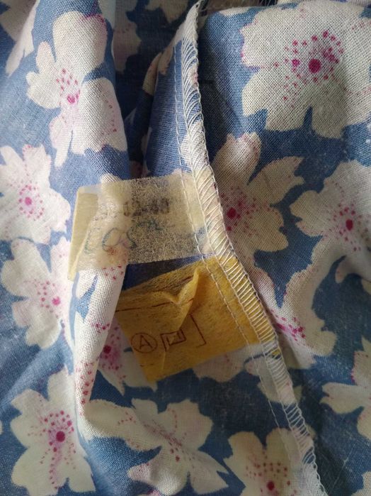 5-6 лет летнее нарядное платье голубое в розовых цветах хлопок СССР